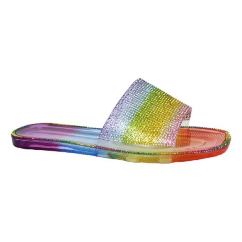 chatties - Rainbow Rhinestone Jellies Sandal - Size 7/8